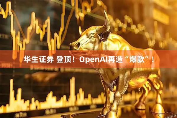 华生证券 登顶!OpenAI再造“爆款”!