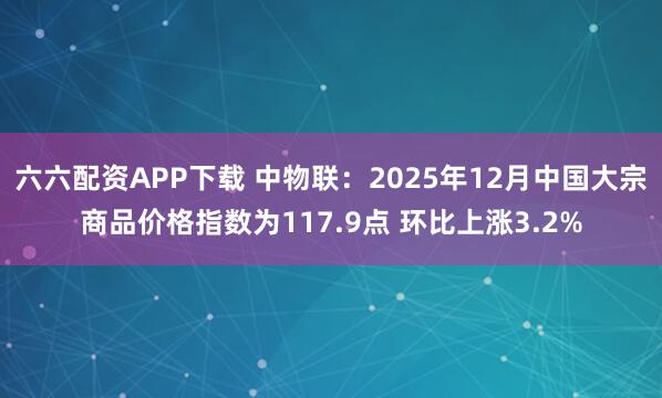 六六配资APP下载 中物联：2025年12月中国大宗商品价格指数为117.9点 环比上涨3.2%